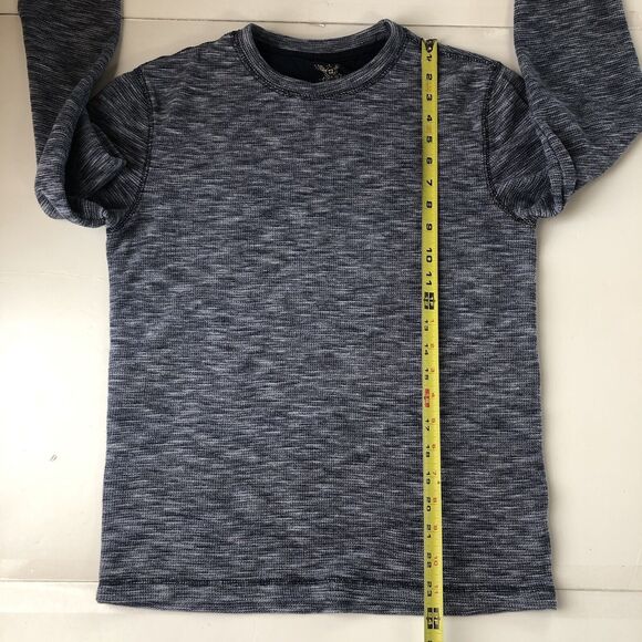 Faded Glory Women’s Waffle Knit Long Sleeve Shirt Heather Blue Size Small - Picture 6 of 13